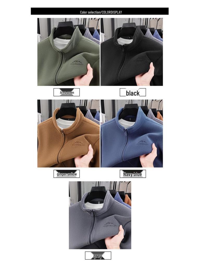 Thickened Double-Sided Coral Fleece Jacket Hoodie – New Autumn/Winter Warm Stand Collar Cardigan with Zipper