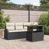 VidaXL 5-Piece Garden Sofa Set with Cushions Black Poly Rattan 3358252