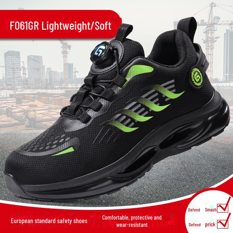 Мужские легкие защитные ботинки со стальным носком — защита от ударов и проколов, вращающаяся пряжка для осенне-зимних строительных работ