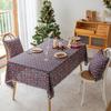 Snowflake Checkered Tablecloth Plaid Table Cloth with Tassel Garden Table Overlay Farmhouse Check Fabric Table Cover for Holiday Gatherings