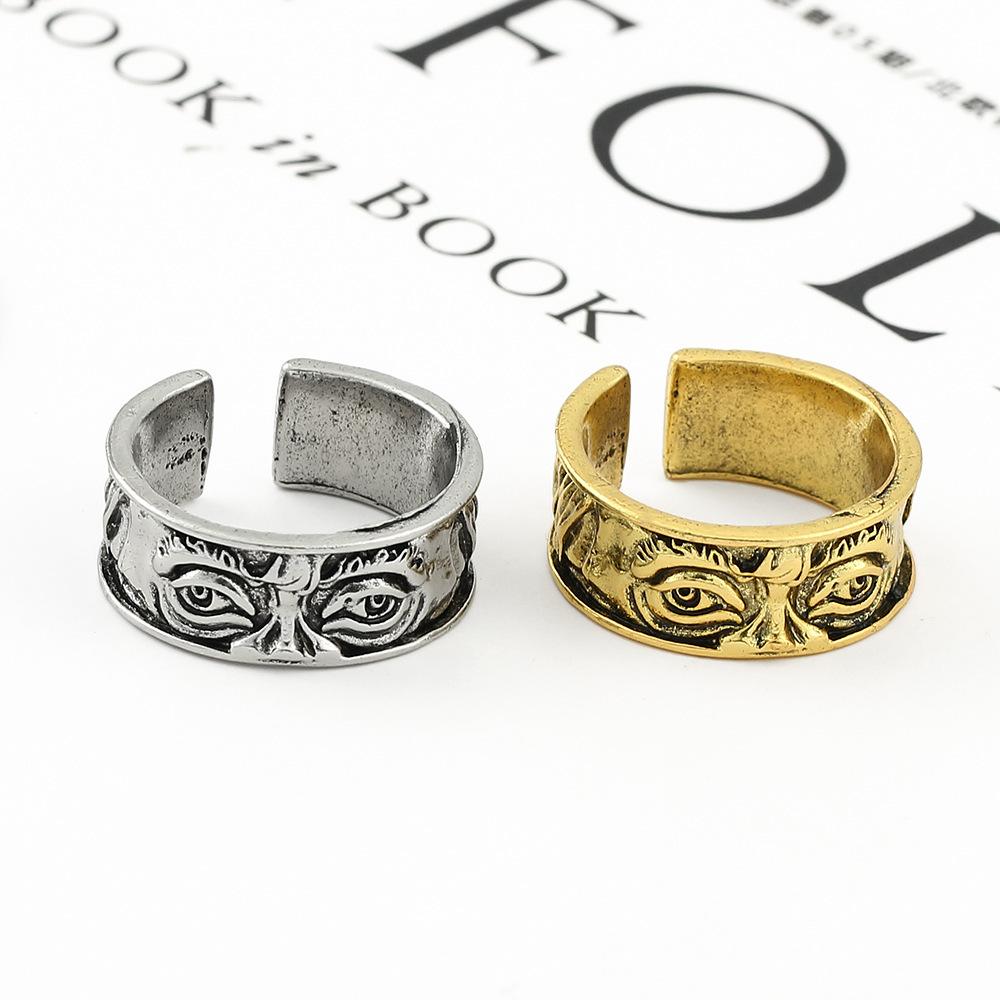 Simple Eyes Staring Ring Men's Ins Style Dark Wind Ring Opening Adjustable Ring
