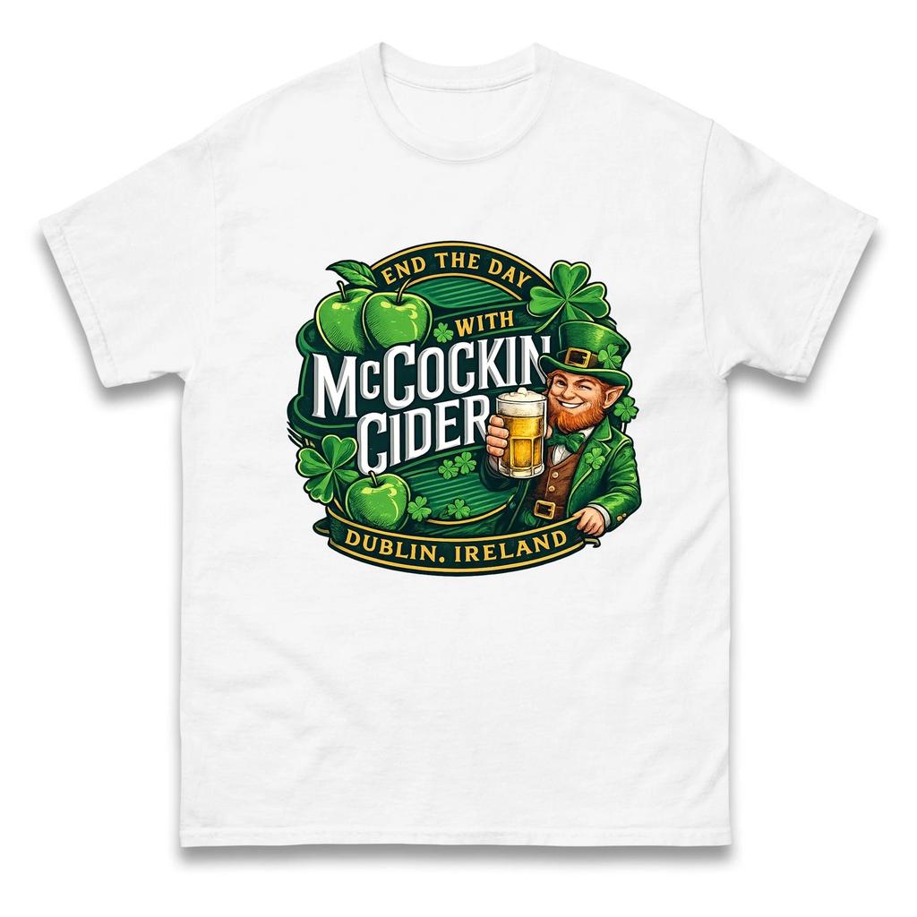 Футболка McCockin Cider Дублин Ирландия 100% Хлопок Мужская Женская Футболки Топ, День Святого Патрика Футболка McCockin Cider