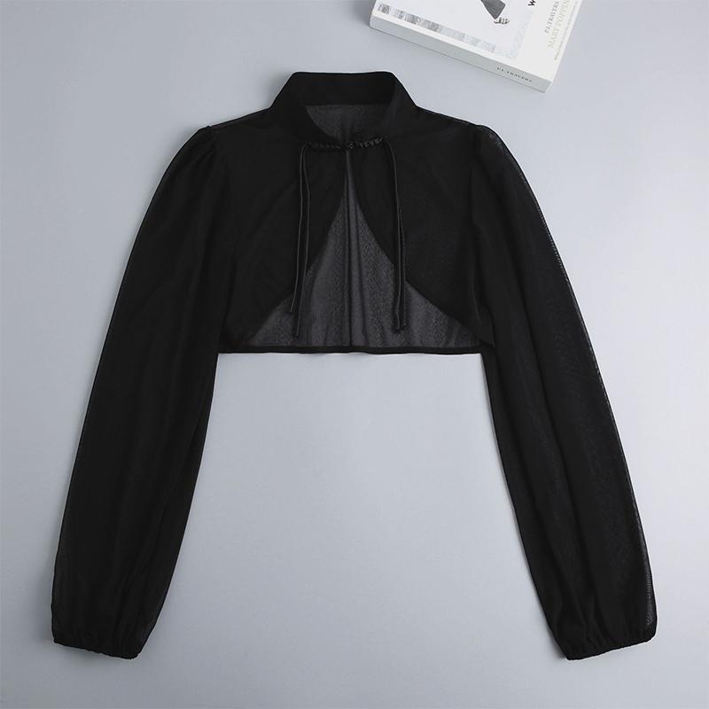 1 шт. шифоновая шаль в национальном стиле, универсальный чонсам с дисковой пряжкой, женский солнцезащитный декоративный воротник, накладной воротник, разноцветный