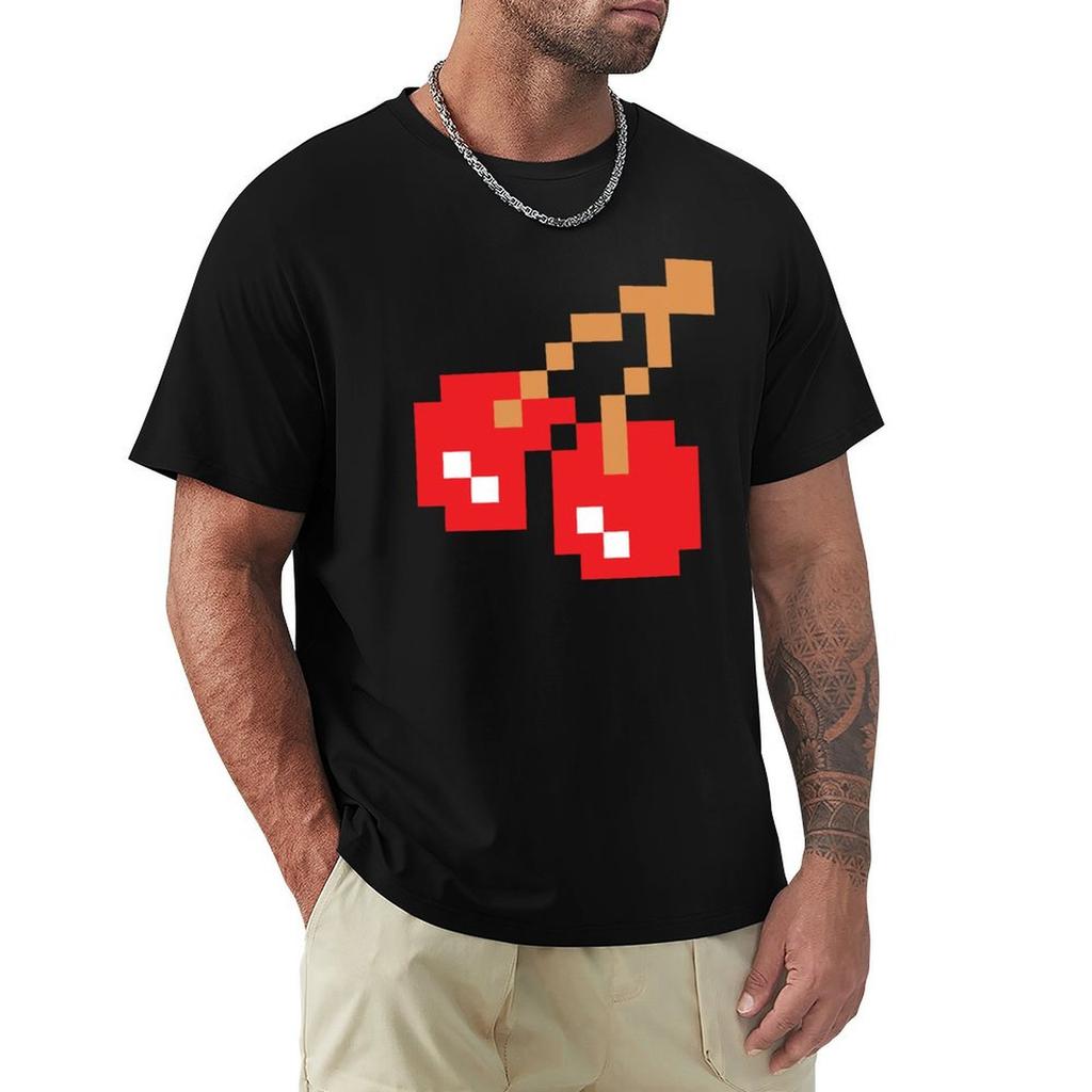 8Bit Cherry Футболка синий замок Одежда Смешная футболка мужские белые футболки