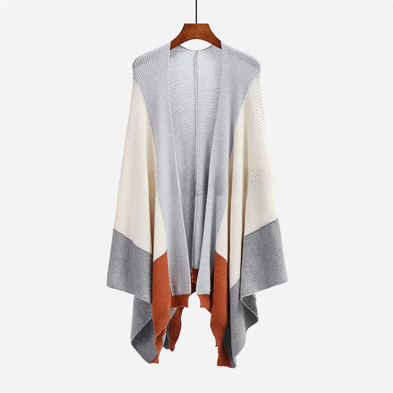 Autumn and Winter Women's Plaid Plus Size Loose Knit Cardigan Jacket Sweater