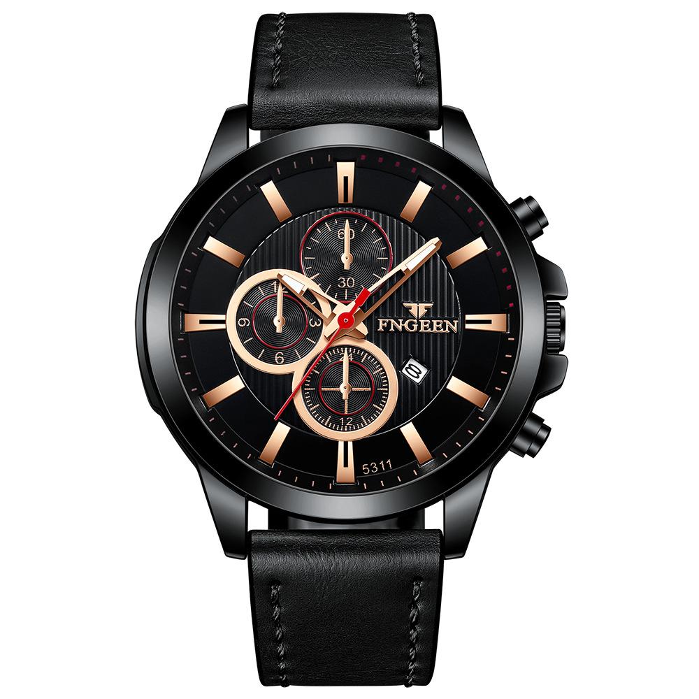 Лучший бренд, спортивные часы, повседневные мужские водонепроницаемые кварцевые часы, светящиеся мужские деловые часы из черного золота