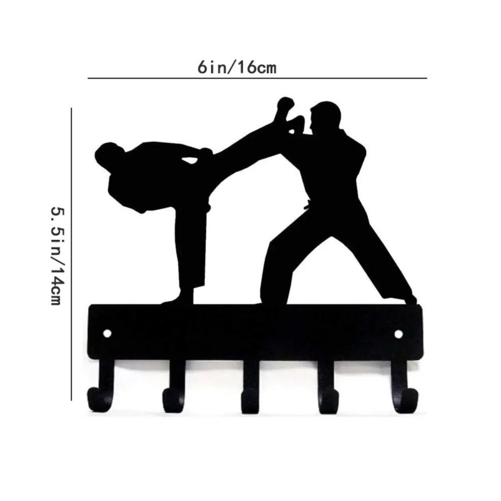 Держатель для ключей для спарринга каратэ, шестидюймовая металлическая настенная вешалка для полотенец, держатель для ключей для спарринга каратэ, шестидюймовая металлическая настенная вешалка для полотенец