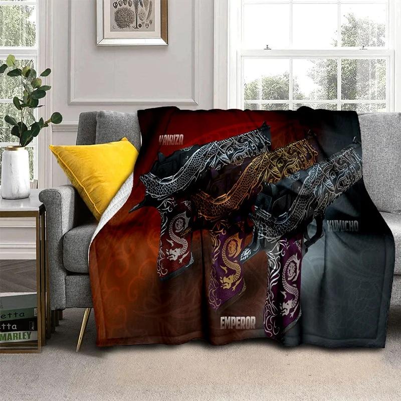 3D пистолет-нож USP, AK, M4, AWP, одеяло с патроном для винтовки, мягкое одеяло для дома, спальни, кровати, дивана, покрывало для пикника, детское одеяло