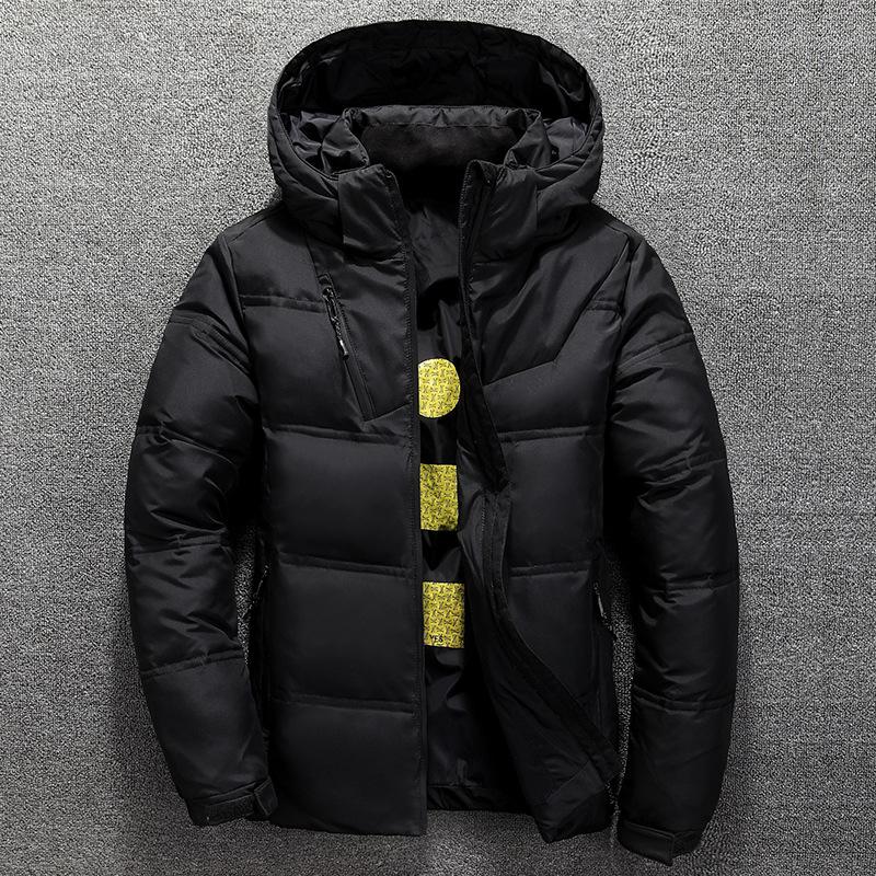 Winter Warm Men Jacket Coat Casual Autumn Stand Collar Puffer Thick Hat White Duck Parka Male Men's Winter Down Jacket with Hood