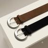 Crescent Buckle Suede Waist Belt Suede Fashion Belt Accessory Y2K Wide Waistband  For Women