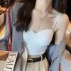 Бесшовные кофточки для женщин, укороченные топы для фитнеса, летние тонкие элегантные сексуальные универсальные повседневные цельные нижнее белье из ледяного шелка, топы на бретелях