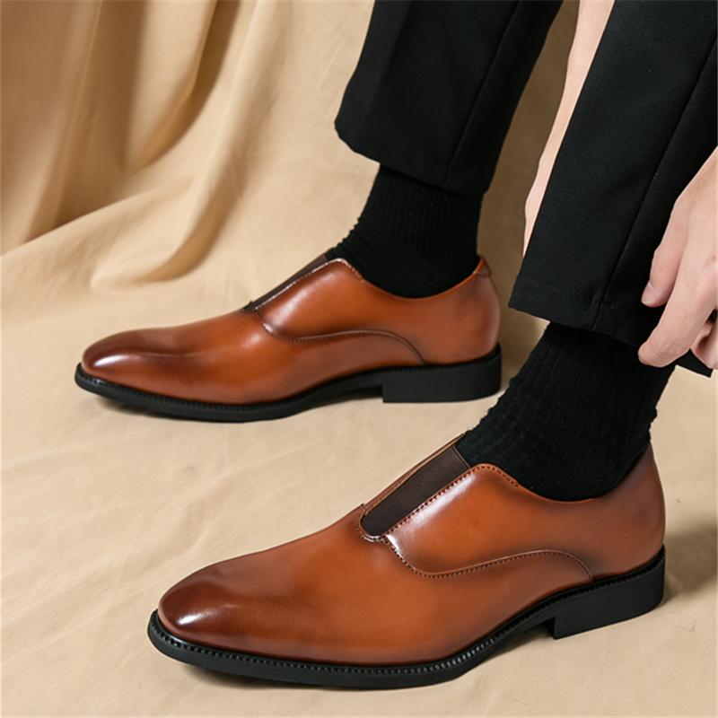 Новые остроносые коричнево-черные туфли в стиле business casual для мужчин от британского дизайнера. Формальная обувь для свадьбы, выпускного, homecoming, конкурса.