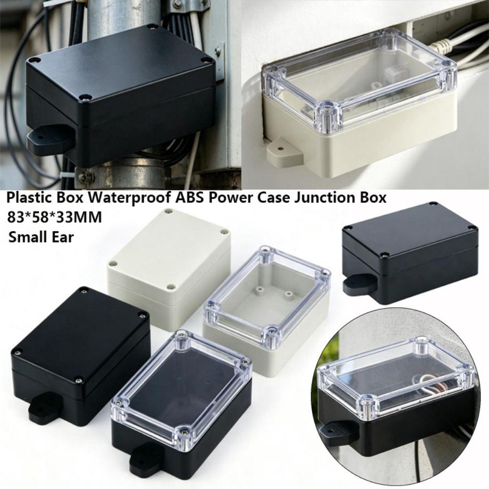 Small Ear Plastic Box Power Case Black/White Enclosure Electronic Instrument Housing Case