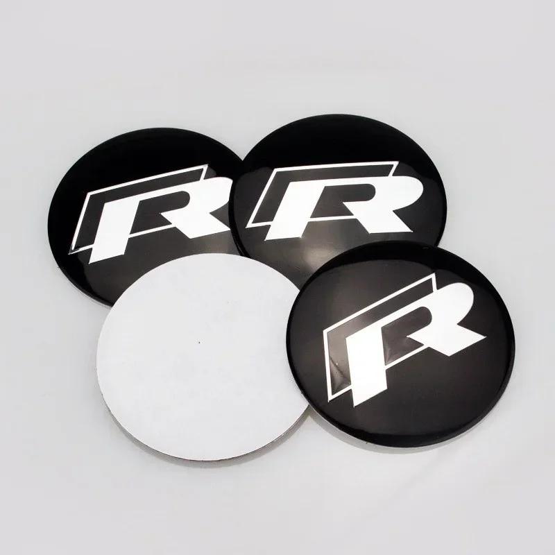 FD08-4pcs 56mm Car Wheel Center Sticker for Volkswagen ABT Golf 5 6 Polo Passat Tiguan CC Bettle Bora Touran MK4 Scirocco Santana
