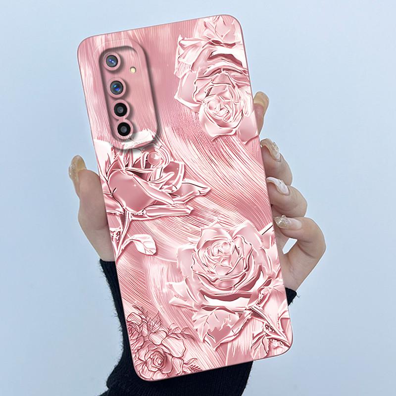 Чехол для телефона Realme 6 Чехол Realme 6s Модный Простота Масляная живопись Цветок Мягкий Жидкий силикон Оболочка Для Realme 6 Pro Funda