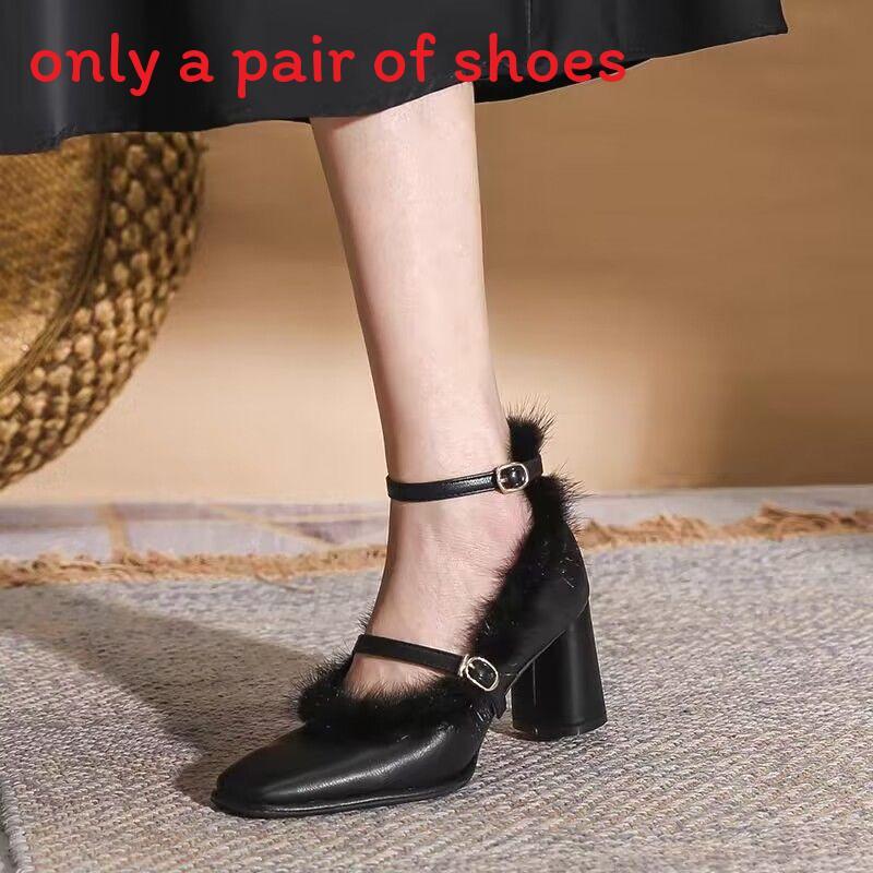 High Heel Mary Jane Shoes With Pu Material For Daily Fashion Women