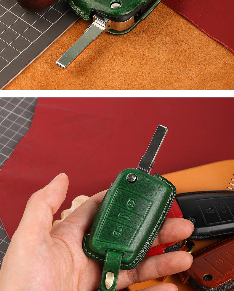 Оригинальный кожаный чехол для ключей Volkswagen для Tiguan L, Sagitar, Magotan, Golf 7, Polo, Tayron, Lavida
