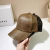 2025 Моющаяся кожа Горячая распродажа Новая бейсболка Весна Лето Женская Осень Все Простая Ретро Кепка Тренд Солнцезащитная шляпа