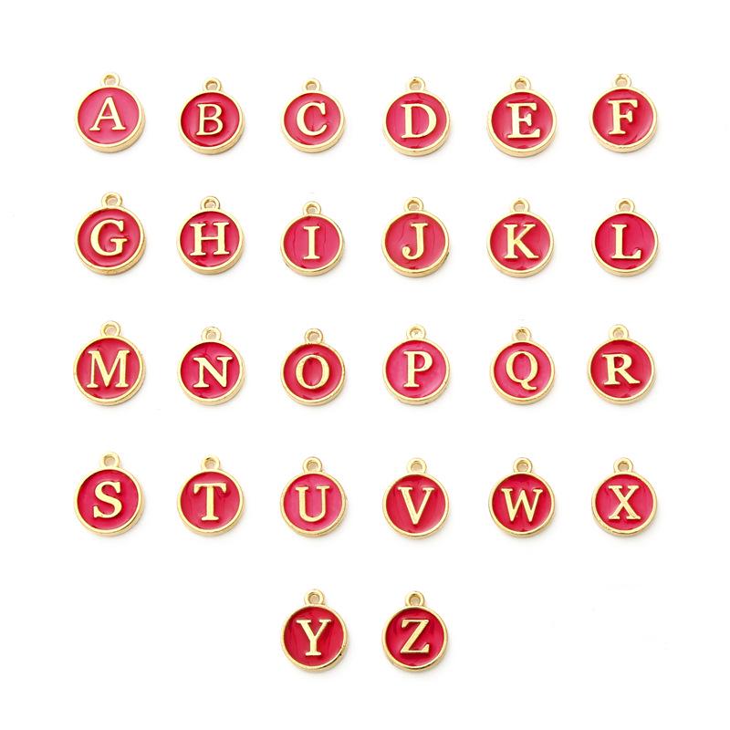 AZ Буквенно-цифровой эпоксидный сплав Двусторонний кулон для DIY ювелирных изделий и аксессуаров