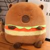 Мультяшная капибара, гамбургер, картофель фри, тост, плюшевая подушка, кавайная капибара, мягкая игрушка, животные, диванная подушка, декор, подарок на день рождения