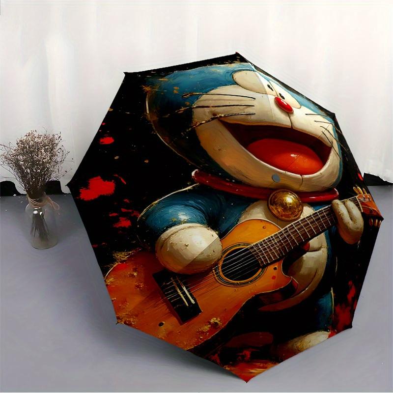 Зонт-автомат Doraemon с рисунком гитары, компактный складной дизайн, прочная ткань для повседневного использования, на дни рождения, Рождество s a0820085