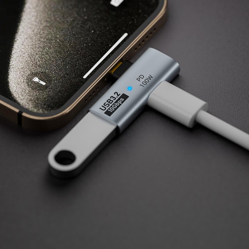 Адаптер 2-в-1 Type C - USB, портативный быстрозарядный мини-OTG-конвертер, конвертер передачи данных 10 Гбит/с для планшета iPhone 15