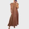 2024 Autumn/Winter European & American Fashion Sleeveless Pleated Maxi Dress