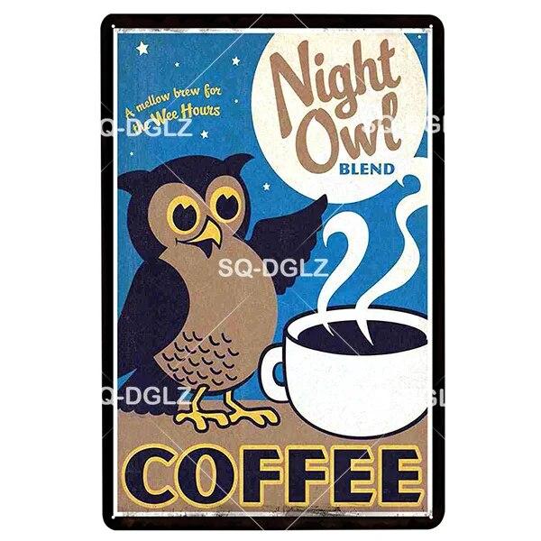 Coffe Metal Sign Plaque Metal Vintage Pub Bar Decor Tin Sign Coffee Shop Plate Poster Home Decor Art Painting Wall Sticker