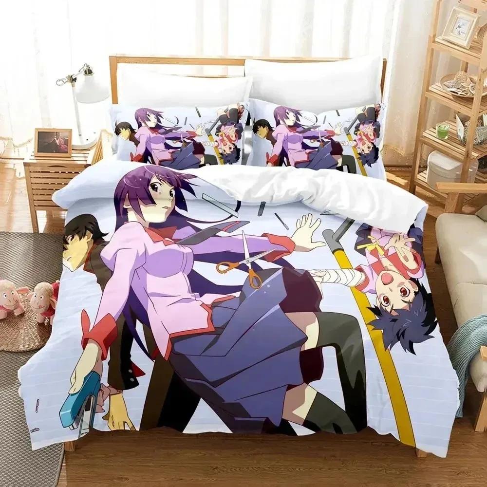 Аниме Monogatari Series Story Shinobu Oshino Комплект постельного белья для мальчиков и девочек Twin Queen Size Пододеяльник Наволочка Кровать для детей и взрослых
