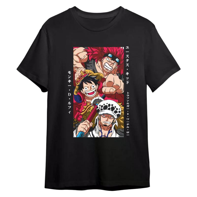 Ретро Комикс Арт Футболка One Piece Мужская Женская Оверсайз Хлопок Аниме Графическая Футболка Повседневная Уличная Одежда С Коротким Рукавом С Круглым Вырезом Топ