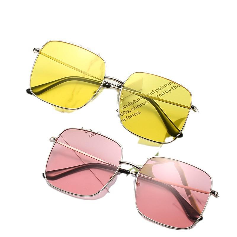 2019 Square Metal Sunglasses, Retro Square Sunglasses, Trendy Large Frame Sunglasses 8952