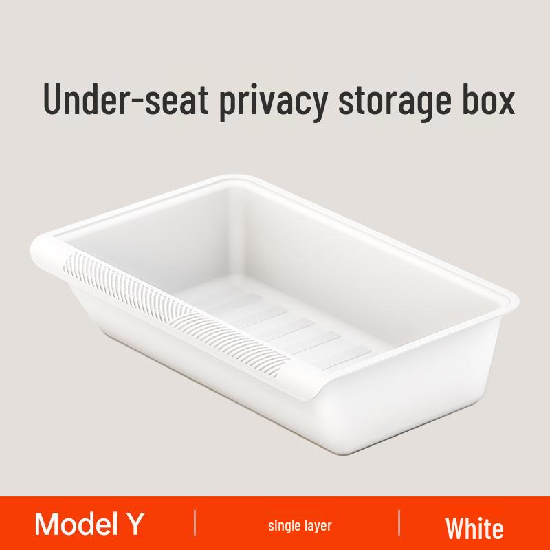 Tesla Model Y Under-Seat Storage Box: Rear Organizer & Car Interior Accessory