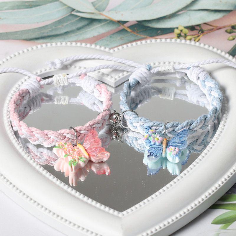 Оригинальный плетеный красочный браслет на магнитной застежке для трех человек «Милые подружки», красивый, регулируемый, парный, на присоске, ремешок для ношения