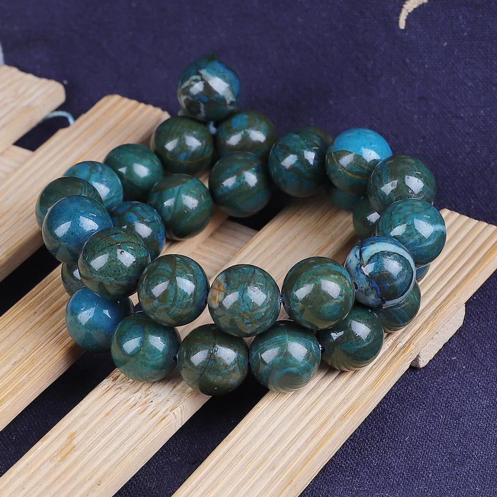 Полированные круглые бусины из натурального зеленого сапфира для изготовления ювелирных изделий - нить 15 дюймов