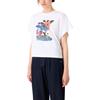 Emporio Armani SS23 Круглый вырез с принтом и пайетками, пуловер, футболка с коротким рукавом, женские топы, Белый 6R2T7J-2J53Z-0100
