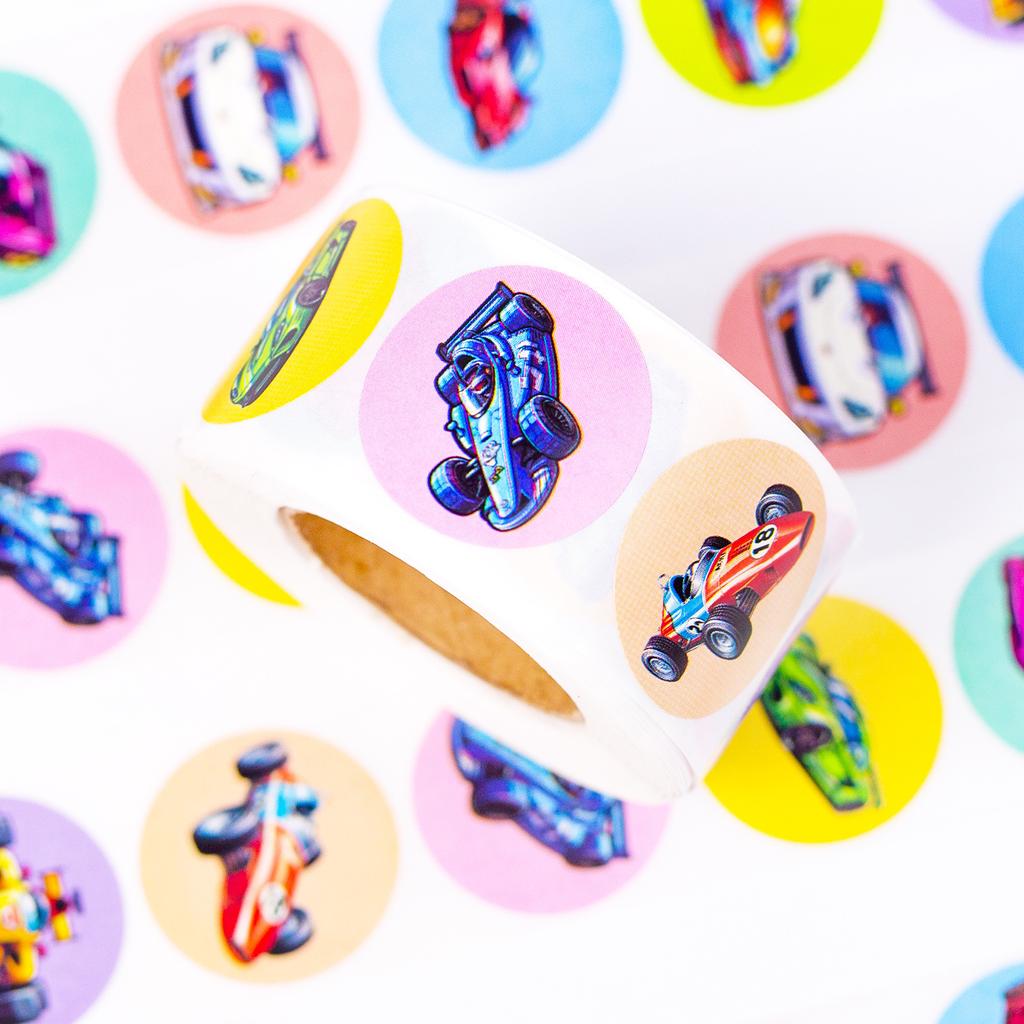 500 Sheets/Roll, Racing Supercar, Roll, Sticker, Handbook Material, Decorative Material, Sealing Sticker