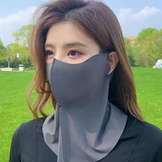 Summer Face Guard Moisture-Wicking Fabric Breathable Elastic Neck Gaiter Sun Protection Ice Silk Face Guard
