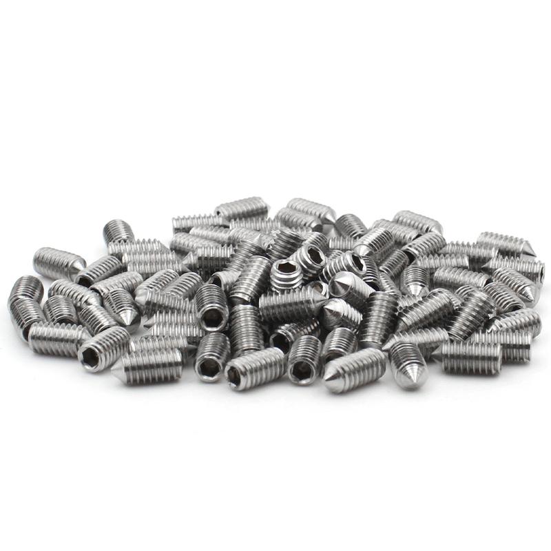 5 шт. DIN914 M2 M2.5 M3 M4 M5 M6 M8 M10 M12 Нержавеющая сталь 304 Винты установочные с шестигранным углублением под ключ, конический наконечник, винт-гужон