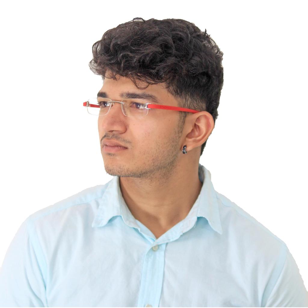 RSINC Rimless Eyeglasses Frame Medium Tag Silver Red Unisex Metal Rubber