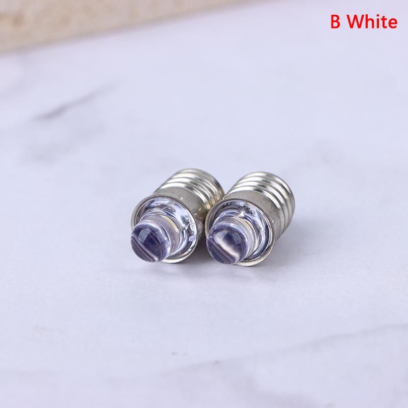 2Pcs E10 Led Flashlight Bulb Dc 3V 6V Instrument Bulb Indicator Lamp Replacement Torch Bulb Bike Lamp Warm White White