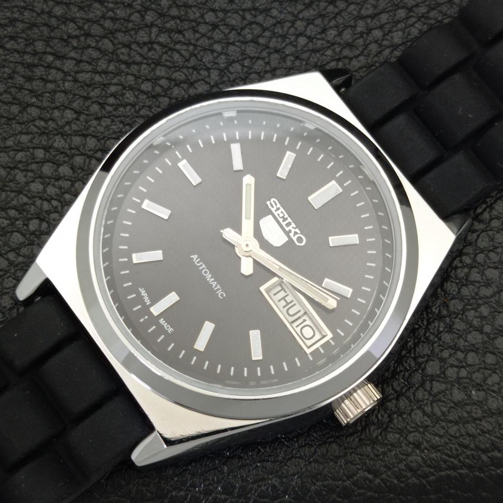 AUTOMATIC VINTAGE SEIKO 5 REFURBISHED JAPAN MENS BLACK DIAL WATCH A440644-9 Sk-a440644-1