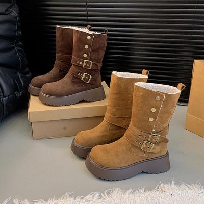 Женские зимние теплые ботинки большого размера на мягкой подошве с мехом, зимние ботинки-луноходы с мягкой подкладкой до щиколотки, нескользящие, для пеших прогулок, спортивные, хлопковые ботинки, ботинки Мартина