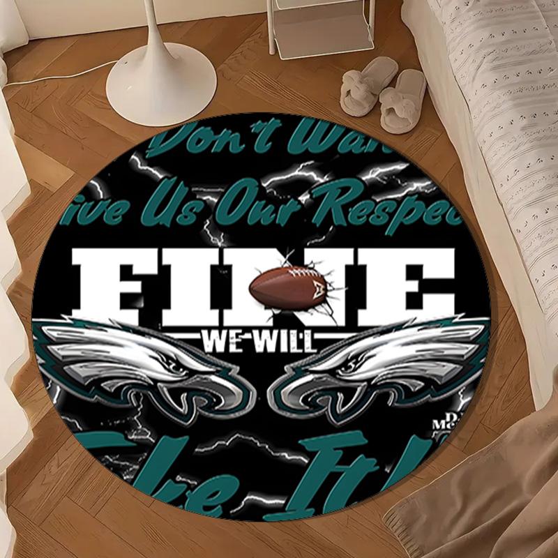 Philadelphia Eagles Night Game Round mat, Anti-slip Circle Carpet Chair rug For livingroom,Bedroom, doormat home decor Gift Christmas Gifts