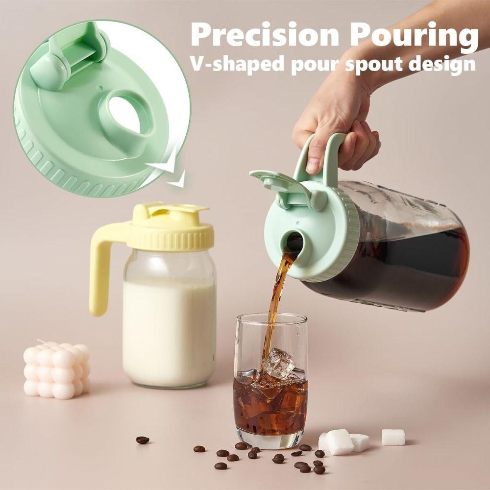 Large Capacity Wide Mouth Mason Jar Car Mounted Glasses Tumbler Glass Tea Cup  for Cold Brew