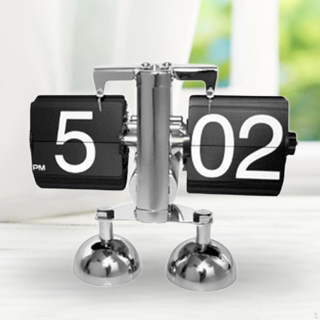 Automatic Page Turning Clock Flip Retro Digital Desk for Living Room