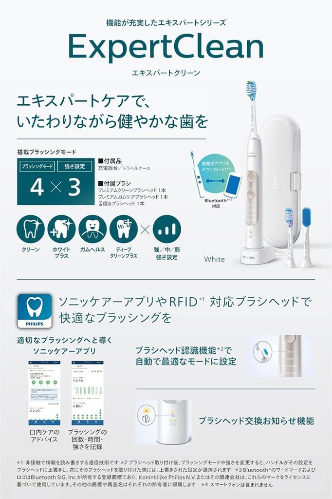Philips Sonicare Expert Clean Electric Toothbrush Travel Portable Rechargeable Travel Case Included HX9692/11