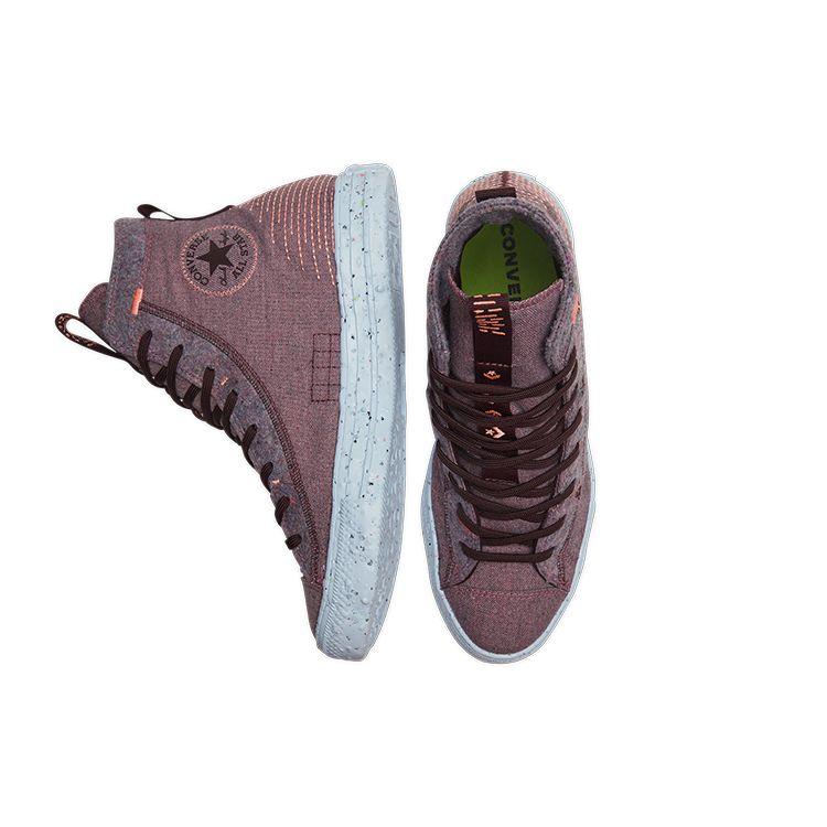 Converse Chuck Taylor All Star Crater Удобные Повседневные Высокие Кеды из Канваса Унисекс Темно-Красные 169416C