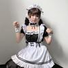 Black Cute Lolita Maid Costumes Girls Women Lovely Maid Cosplay Costume Dress