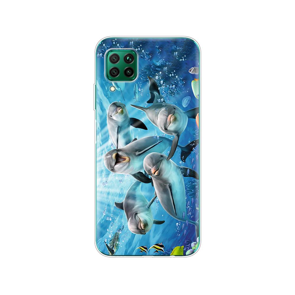 Чехол для huawei p40 lite E p40 pro P smart 2020 Чехол для huawei Y5P Y6P Y7P Y8P Y6S Y9S NOVA 5T дельфин танцует и прыгает