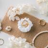 Vintage Cake Shape Ring Stand White Gypsum Ring Display Rack Plaster Ring Holder  Photo Props